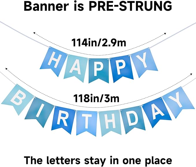Happy Birthday Banner Birthday Party Banner NO DIY Happy Birthday Sign | - Image 3