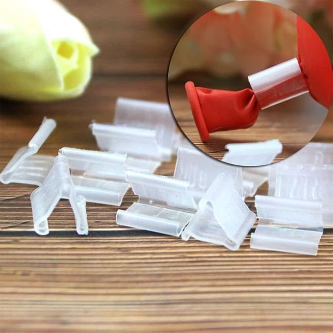 100Pcs Transparent Plastic Balloon V-shaped Clips, Wedding Party Halloween - Image 3