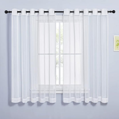 NICETOWN Sheer Curtains for Bedroom Windows 63 inch Length, Grommet Casual by NICETOWN