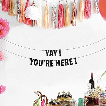 Yay You're Here Banner, Housewarming Gift, Welcome Foyer Sign, Welcome - Image 3