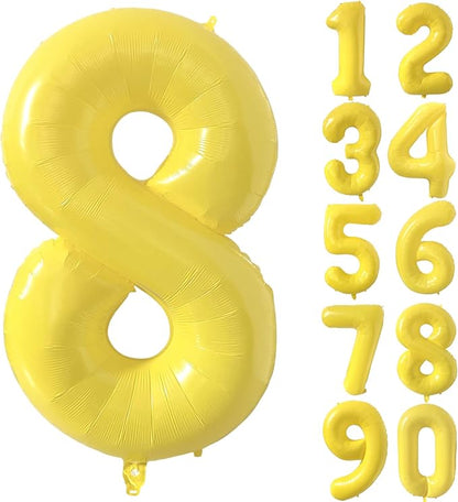 40 inch Yellow Number Balloon Giant Foil Helium Balloons Number 8 Balloon by Yeodong