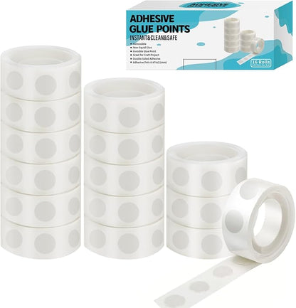 gegemaoyi 1600pcs Glue Point Clear Balloon Glue Removable Adhesive Dots Double by gegemaoyi