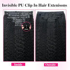 Invisi Edge Clip In Hair Extensions Human Hair 2 Pack 240g 16pcs Kinky Straight Invisible Clip Ins For Women Full Head Injected Clip Ins Remy Human Hair Extensions Natural Color 28inch