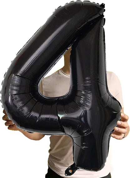 Number Balloons Black Party Balloon - Image 2