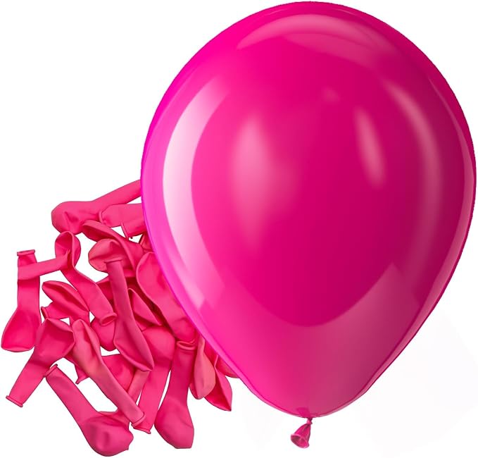 Bezente Hot Pink Latex Matte Party Balloons 150 Pack 5 inch Small | Pink Helium by Bezente