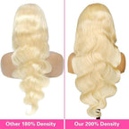 613 Lace Front Wig Human Hair 200 Density Full & Thick 13x6 HD Transparent Lace Body Wave 613 HD Lace Frontal Wig Pre Plucked With Baby Hair Blonde Wigs for women 34 Inch