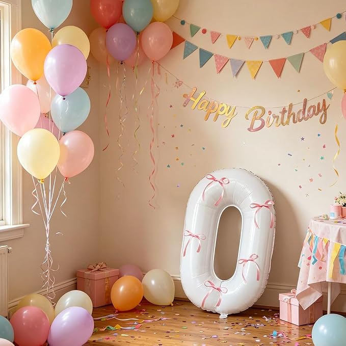 32 Inch White Number Foil Balloon - Image 3