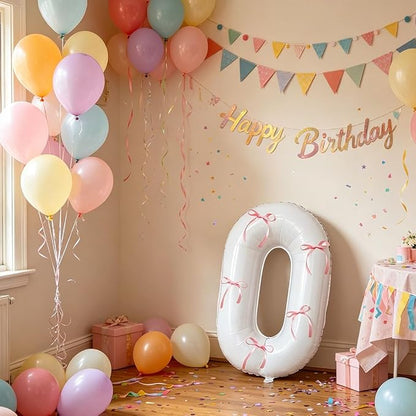 32 Inch White Number Foil Balloon - Image 3