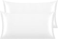 NTBAY 2 Pack Satin King Pillowcases for Hair and Skin, Luxurious and Silky Pillow Cases with Envelope Closure, 20x36 Inches, White