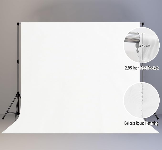 White Photography Backdrop for Photoshoot, Fabric 10x10ft | Polyester Studio - Image 6