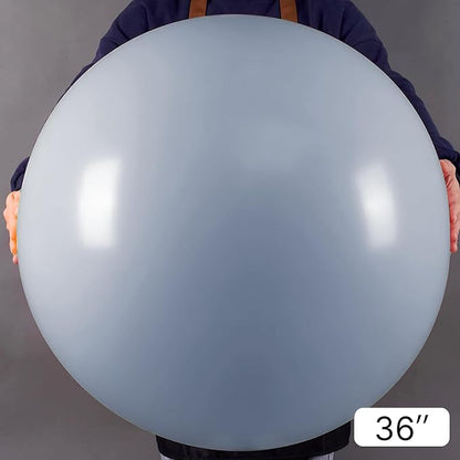PartyWoo Dusty Blue Balloons 4pcs Slate Blue Boho Neutral Color | 36 Inch - Image 2