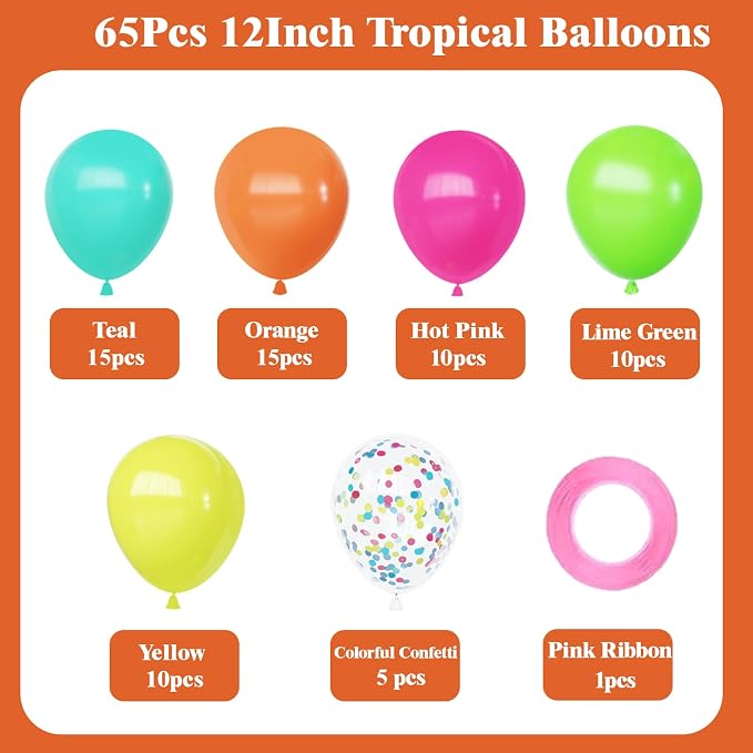Tropical Hawaiian Balloons Set - Image 2