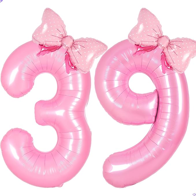 Pink Coquette Birthday Decorations 39 Balloon Numbers by Unknown
