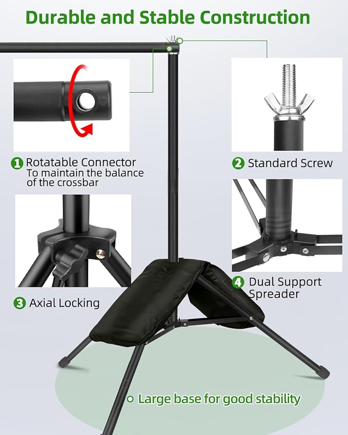 Hemmotop Photo Backdrop Stand 11x10ft, Heavy Duty Background Frame Kit | - Image 5