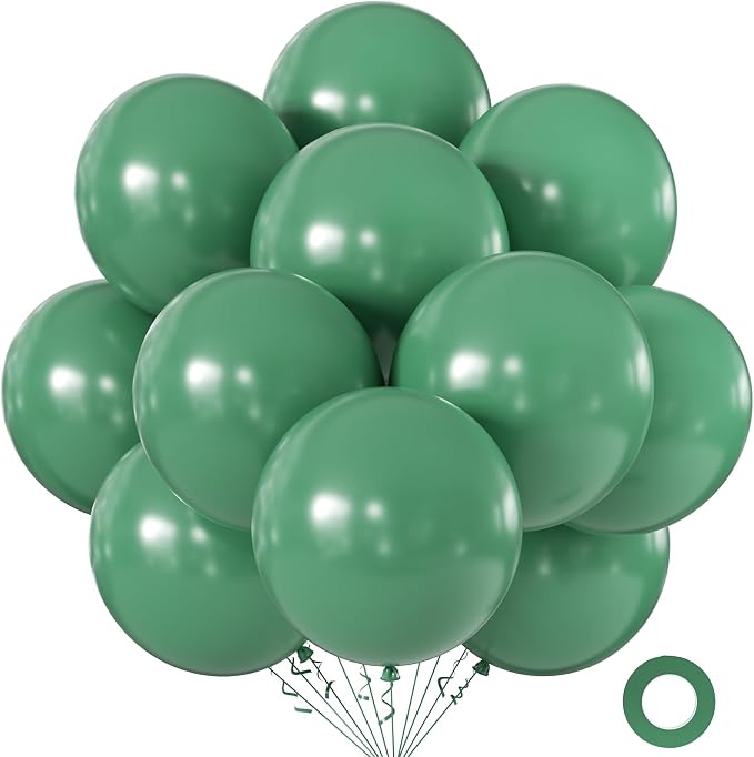 Bean Green Balloons 18 Inch 24 Pack Matte Helium Latex Round Balloons by KALOR