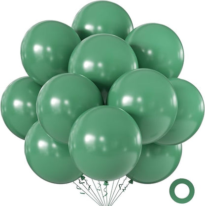 Bean Green Balloons 18 Inch 24 Pack Matte Helium Latex Round Balloons by KALOR
