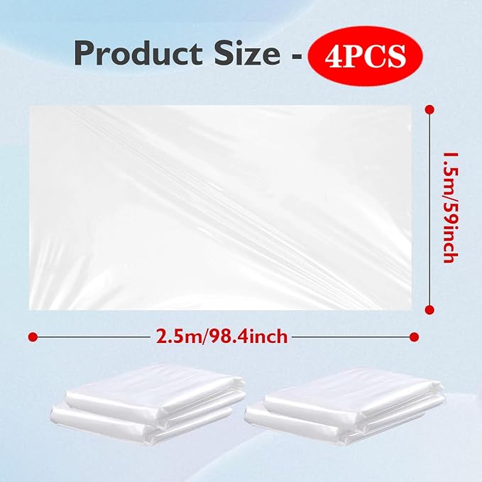 4 Pack Balloon Bags for Transport 98 x 59 In, Reusable Extra Large Clear - Image 2