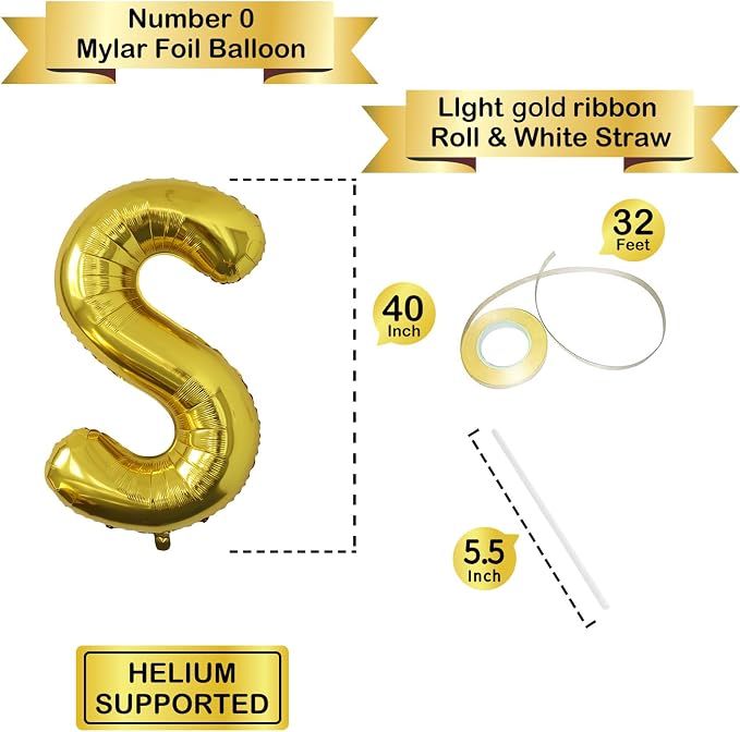 Letter Balloons Gold Party Balloon - Image 3