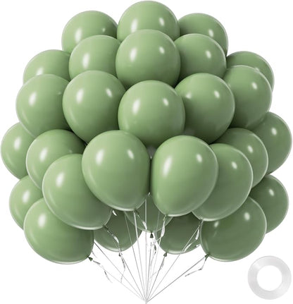 Sage Green Balloons 12 inch, Light Pastel Green Latex 50pcs Party Balloons | by Awenztech