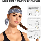 Sports Tie Headband Bandana Running Athletic Sweat Band Elastic Adjustable Sport Head Tie for Men Women Head Ties Ninja Tie Headbands Tennis Sweatbands Soccer Basketball Teams Running Head Band