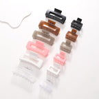 12 Pack Square Claw Clips, Big and Small Neutral Rectangle Hair Claw Clips, Non-slip Matte Large Hair Clips for Women,Strong Hold jaw clip for Thick Thin Hair (clear Jelly colour)
