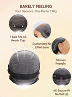 KLAIYI Bye Bye Knots Glueless Ombre Brown Body Wave Pre Cut 7x5 Lace Front Wigs Human Hair Drawstring Pre Plucked Bleached Pre Everything Ready to Wear and Go Wig Highlight Balayage Colored Wig 24Inch