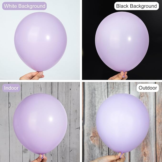 Ouddy Party 129Pcs Pastel Purple Balloons Different Sizes 18 12 10 5Inch - Image 4