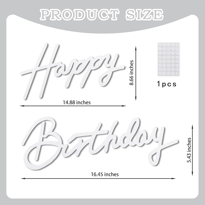 TONIFUL Happy Birthday Sign for Backdrop - Image 2