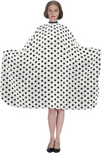 Professional Salon Cape - Polyester Hair Cutting Cape, 54"x62", Black and White Dots