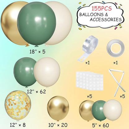 MEBAY Sage Green Balloon Arch Kit - Image 2
