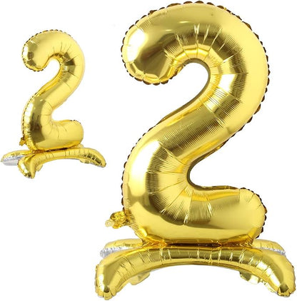 16" Standing Gold Alphabet Letter and Number Balloons Aluminum Hanging Foil by RUIANSI