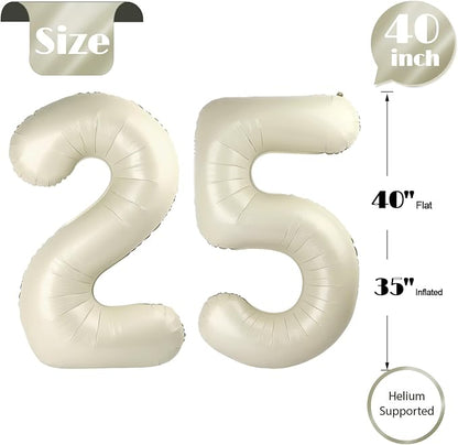 Cream Number 25 Balloon 40 Inch - Image 5