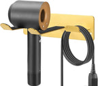 Hair Dryer Holder Wall Mount, Universal Hair Dryer Hanger for Bathroom/Bedroom/Barbershop, 304 Stainless Steel Organizer with 3M Adhesive, No Drilling Space Saver (Gold)
