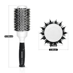 Round Brush with Boar Bristle, Ball Tip Round Hair Brushes for Women Blow Drying, 2 Clips and 1 Comb Included (2.9" & Barrel 1.7")…