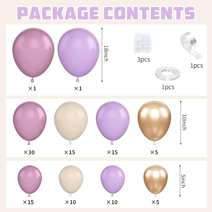 Dusty Purple Balloon Arch Kit, Boho Balloon Garland - Image 2