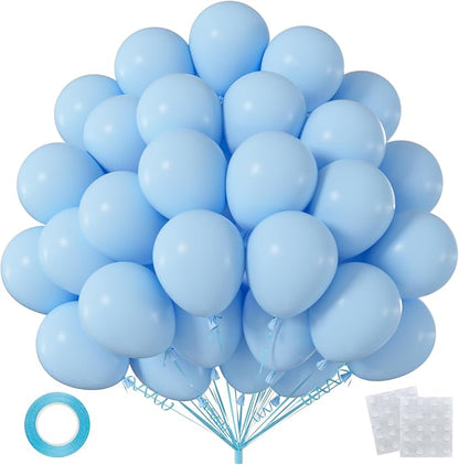 50pcs 12 Inch Matte Pastel Blue Latex Balloons 12 Inch | Premium Light Blue by OWPFJG
