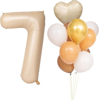 40 In Caramel Number Balloons Helium Foil Mylar latex Balloon Digital 7 | by Exquisitehighqualitypartydecorationstomeetyoureveryneed%EF%BC%81