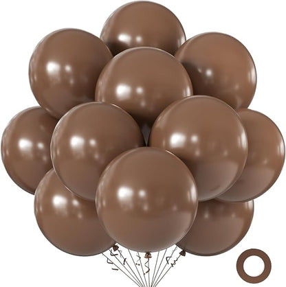 Coffee Brown Balloons 18 Inch 24 Pack Matte Helium Latex Round Balloons by KALOR