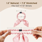 THXSILK 100% Mulberry Silk Bow Scrunchies 3-Pack, 22 Momme Mulberry Silk Hair Ties for Women, Cute Bunny Ear No Damage Ponytail Holders, Fashion Hair Accessories for Girls(S, Charming Pink)