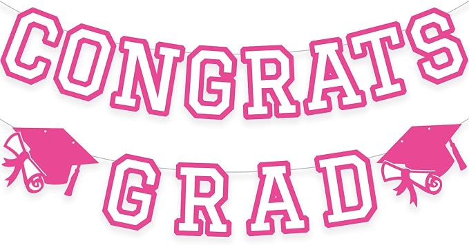 Congrats Grad Banner Graduation Party Banner Decoration Hanging Garland High by Unknown