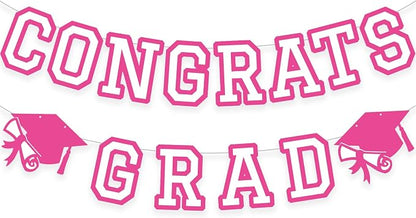 Congrats Grad Banner Graduation Party Banner Decoration Hanging Garland High by Unknown
