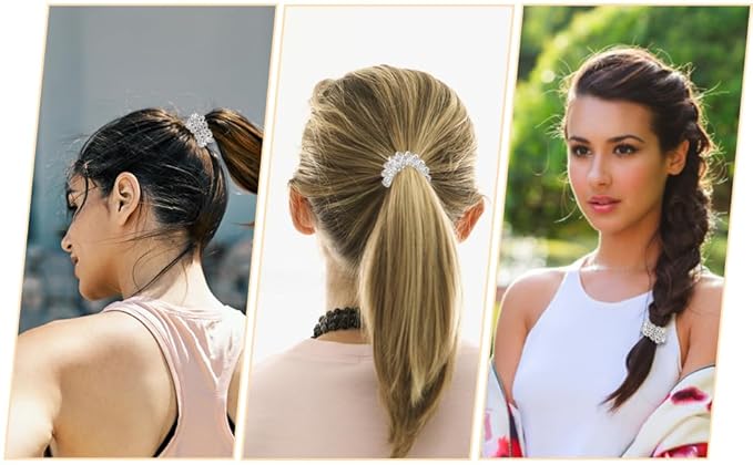 Upgraded Version Spiral Hair ties for Women, No Crease Clear Coil Hair Ties Spiral Ponytail Holders Scrunchies, Hair Coils/Phone Cord Hair Ties for Thin Hair/Soft Elastic. (8, Black and White）