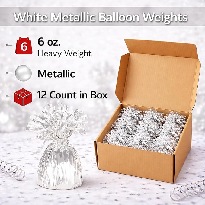 Metallic Plastic Wrapped Balloon Weights Party Decorations 12 Pcs - Image 5