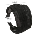 LONEEDY 5 Pack Wide Hard Headband with Teeth for Women, Girls’s Hair Band Pleated Cloth Fabric Hair Hoop Accessories (Mixed colors A)