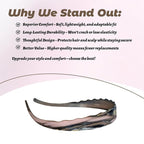Acetate Hairbands for Women - Non-Slip Thin Headbands with Teeth, Eyewear-Friendly Design, 90s Retro Hair Accessories, No Pressure & No Headache Sunglasses Headband（Black & Pink）