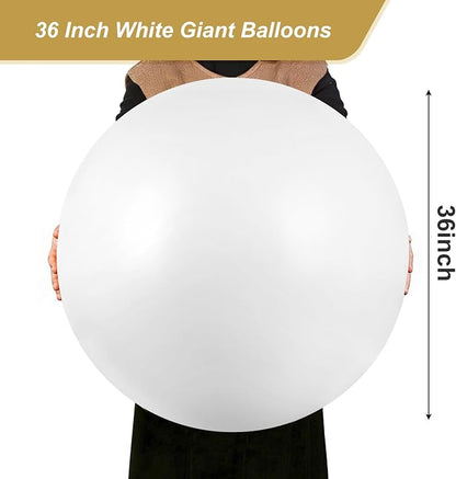 RUBFAC White Giant Balloons 6Pack 36 Inch Jumbo Large Latex Balloons - Image 2