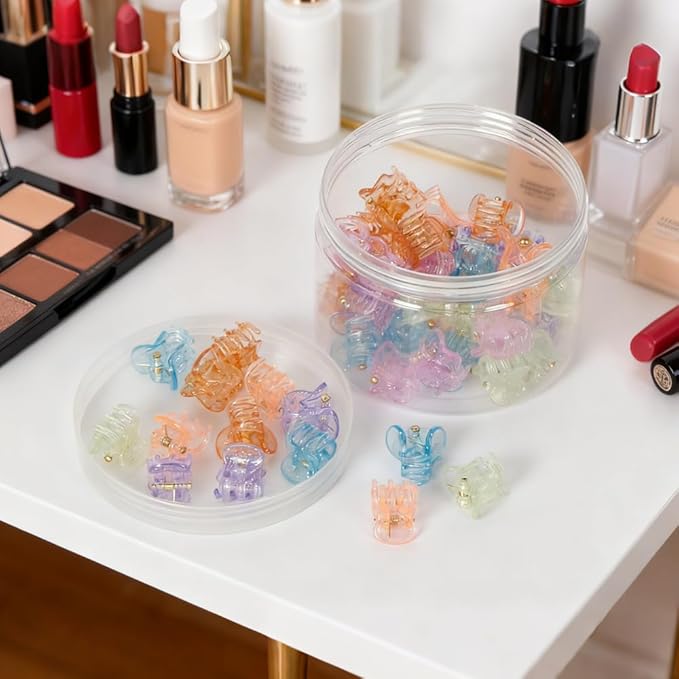 50 PCS Mini Hair Claw Clips， Bangs Strong Grip Multifunction Clamp Clips. (Glitter)