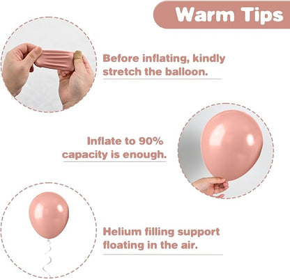 Dusty Pink Balloons, 12 Inch Pastel Pink Balloons, Blush Macaron Orange White - Image 3
