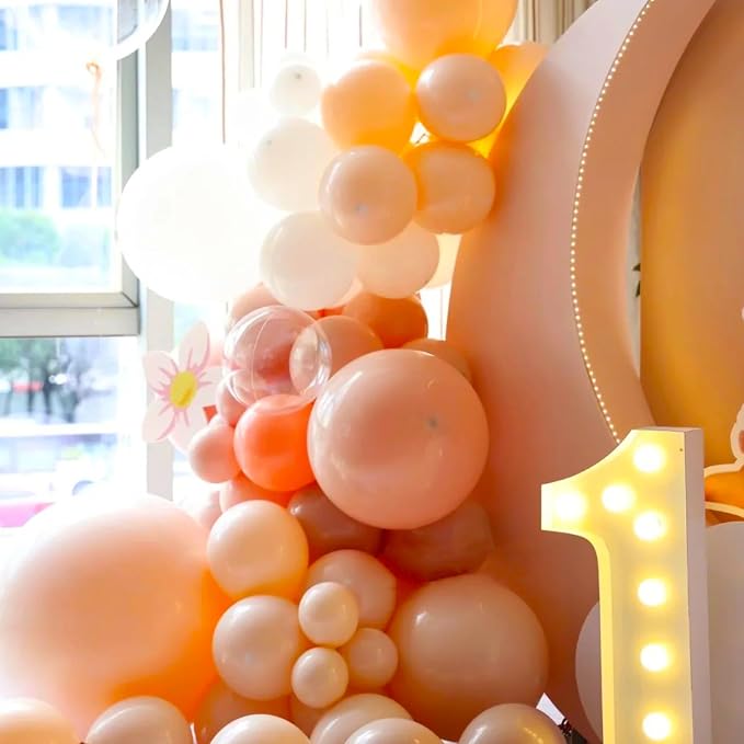 Voircoloria 90pcs Peach Balloons Garland Arch Kit, 18 12 10 5 Inch | - Image 4