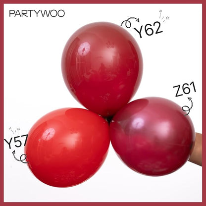 PartyWoo Pearl Burgundy Balloons 140pcs Dark Red Maroon Color | Different Sizes - Image 3